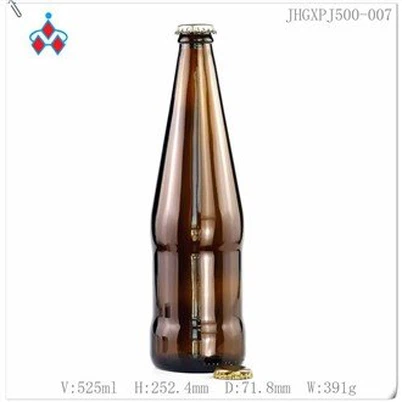 زجاجات البيرة الزجاجية مع غطاء التاج